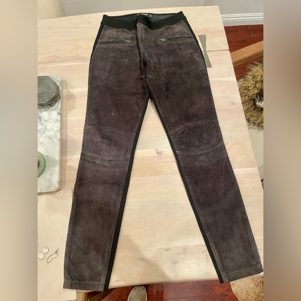 Blank NYC womens Charcoal Suede leggings